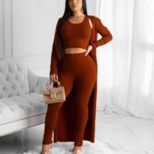 Burnt Orange crop top and legging set